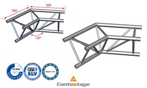 CONTESTAGE AG29-022 Winkel triangular 120°, 2 Directions, Farbe ALU