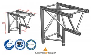 CONTESTAGE AG29-025 Winkel triangular 90°, 2 Directions, Farbe ALU