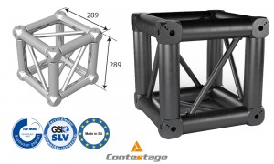 CONTESTAGE AGCUB290-BLK Box-Corner zu QUA-290/QUATRO Serie, Farbe SCHWARZ