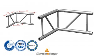 CONTESTAGE AGDUO-01 Winkel 90° Gerade - 2 Directions, Farbe ALU