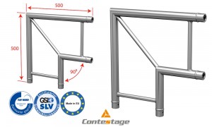 CONTESTAGE AGDUO-02 Winkel 90° Flach - 2 Directions, Farbe ALU