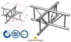 CONTESTAGE AGDUO-06 Winkel 90° Gerade - 4 Directions, Farbe ALU