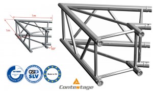 CONTESTAGE AGQUA-01 Winkel 60° - 2 Directions, Farbe ALU