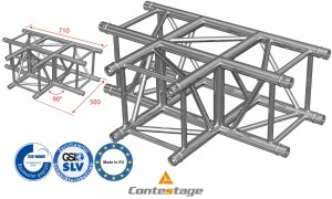 CONTESTAGE AGQUA-05 Winkel 90° - 3 Directions, Farbe ALU