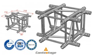 CONTESTAGE AGQUA-06 Winkel 90° - 4 Directions, Farbe ALU