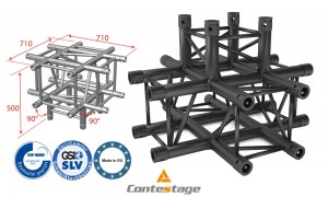 CONTESTAGE AGQUA-07 BLK Winkel 90° - 5 Directions, Farbe SCHWARZ