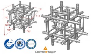 CONTESTAGE AGQUA-08 Winkel 90° - 6 Directions, Farbe ALU