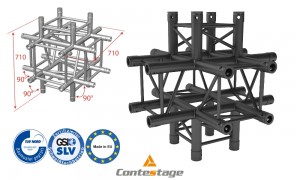 CONTESTAGE AGQUA-08 BLK Winkel 90° - 6 Directions, Farbe SCHWARZ