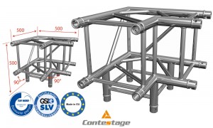 CONTESTAGE AGQUA-09 Winkel 90° - 3 Directions, Farbe ALU