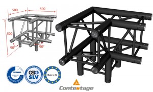 CONTESTAGE AGQUA-09 BLK Winkel 90° - 3 Directions, Farbe SCHWARZ