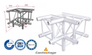 CONTESTAGE AGQUA-09W Winkel 90° - 3 Directions, Farbe WEISS