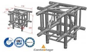 CONTESTAGE AGQUA-10 Winkel 90° - 4 Directions, Farbe ALU