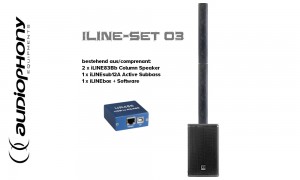 AUDIOPHONY iLINE PA-SET3 Aktives Säulen-System mit Lautsprecher-Prozessor, DSP, Converter, 1200W RMS