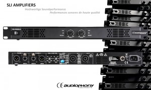 AUDIOPHONY SLI1000.2  2-Kanal Digital-Endstufe 2 x 900W RMS, 4Ω/70V/100V