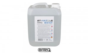 BRITEQ BT-HAZELIQ5 WATER Liquid für Hazer/Fazer. Feiner, trockener und schnell verteilender Nebel/Dunst, gebrauchsfertig, 5 Liter