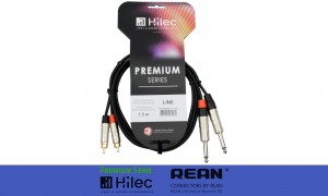 HILEC PREMIUM SERIE Audiokabel 2 x Monojack 6.3mm - 2 x Cinch