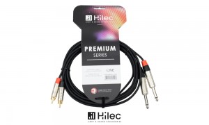 HILEC PREMIUM SERIE Audiokabel 2 x Mono Jack 6.3mm - 2 x RCA/Cinch