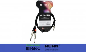 HILEC PREMIUM SERIE Audiokabel 1 x Stereo Minijack 3.5mm - 2 x Monojack 6.3mm