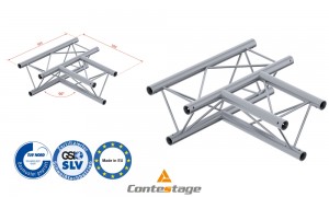 CONTESTAGE DECO22T-AG04 Triangular Winkel 90° - 3 Directions, Farbe ALU