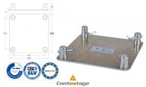 CONTESTAGE EMQUA-B1 Basis zu Serie QUA-290/QUATRO, Farbe ALU