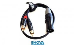 ENOVA EC-A3-CLMM-XM Spezial Audio-Kabel 2 x RCA/Cinch auf XLR/M 3-pol, L/R Stereo, Länge 20cm