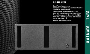 WHARFEDALE PRO GPL-28B Passiv 2 x 8" Dual-XBand Stereo/Mono Subbass, 400W/1600W/4Ω/8Ω