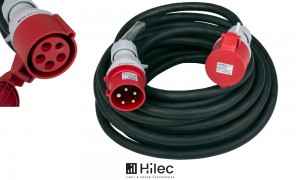HILEC CEE-CABLE-32A-5G6-20M 5-poliges CEE-Verlängerungskabel 32A, 5x6mm², Länge 20m