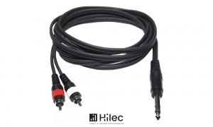 HILEC Audiokabel 1 x Stereojack 6.3mm - 2 x Cinch