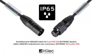 HILEC DMX-3PMF - DMX/AES-Kabel mit SEETRONIC IP65 3-pol XLR-Stecker