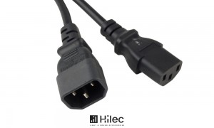 HILEC IECMF-SERIE IEC-Netzkabel (Stecker/Buchse) - Längen 1m/3m/5m