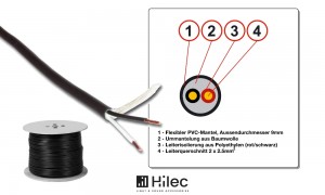 HILEC PROHP-225 Lautsprecherkabel 100m Rolle - 2 x 2.5mm2