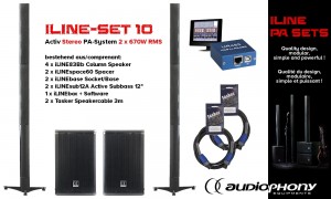 AUDIOPHONY iLINE PA-SET 10 Aktiv Stereo PA-System 2x670W, DSP