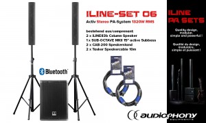AUDIOPHONY iLINE PA-SET 6 Aktiv Stereo PA-System 1320W, Bluetooth