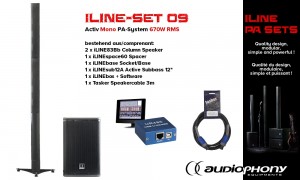 AUDIOPHONY iLINE PA-SET 9 Aktiv Mono PA-System 670W, DSP