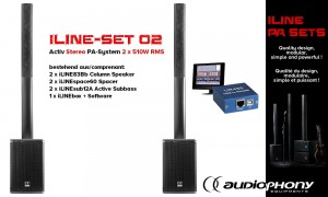AUDIOPHONY iLINE PA-SET 2 Aktiv Stereo PA-System 2x510W, DSP