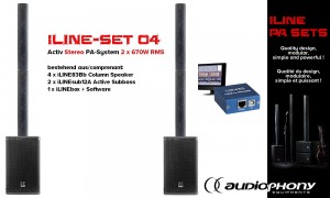 AUDIOPHONY iLINE PA-SET 4 Aktiv Stereo PA-System 2x670W, DSP