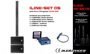 AUDIOPHONY iLINE PA-SET 5 Aktiv Mono PA-System 1020W, DSP