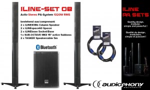 AUDIOPHONY iLINE PA-SET 8 Aktiv Stereo PA-System 1320W, Bluetooth