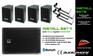 AUDIOPHONY/JB SYSTEMS INSTALL SET 11 Aktiv Stereo System 1320W, Bluetooth