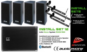 AUDIOPHONY/JB SYSTEMS INSTALL SET 12 Aktiv Stereo System 1500W, Bluetooth