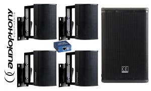 AUDIOPHONY iLINE INSTALL SET-1 BLACK Aktiv Mono System 510W RMS, 2-Kanal Lautsprecher-Prozessor DSP