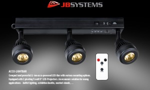 JB SYSTEMS ACCU-LIGHTBAR mit 3 x 5W LED-Projektoren