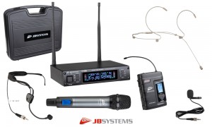 JB SYSTEMS HF-PRO TWIN 2-Kanal UHF Drahtlos-System zum kombinieren