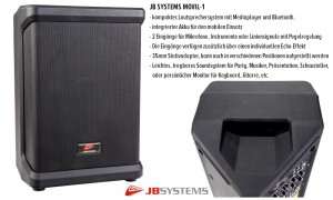 JB SYSTEMS MOVIL-1 Portables PA-System mit Mediaplayer und Bluetooth