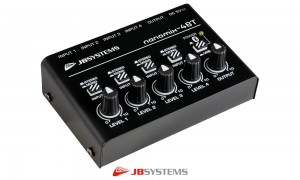 JB SYSTEMS NANOMIX-4BT 4-Kanal Audiomixer/Interface mit BT-Empfänger