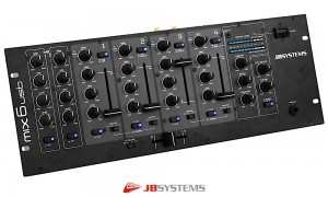 JB SYSTEMS MIX6-USB DJ/Club-Mixer mit 4 Stereo Eingangs-Kanälen umschaltbar, bis zu 7 Line/Phono-Quellen, 2 Mic-Eingänge mit Talk-over, USB-Port für PC/MAC