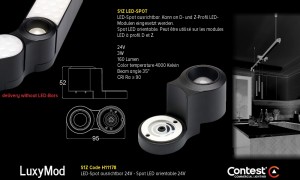 LuxyMod S1Z LED-Spot - Z-Profil - 3W - 24VAC
