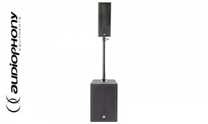AUDIOPHONY MOJO2200curve Aktives PA-Säulensystem mit Mixer/DSP/Bluetooth/TWS, 1000W RMS