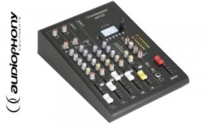 AUDIOPHONY MPX6 Stereo-Mixer mit 2 Mic/Line-Eingängen, 2 Stereo Line-Eingängen, Bluetooth®, USB/SD-Player, DSP FX-Effekt-Unit
