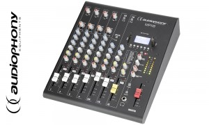 AUDIOPHONY MPX8 Stereo-Mixer mit 4 Mic/Line-Eingängen, 2 Stereo Line-Eingängen, Bluetooth®, USB/SD-Player, DSP FX-Effekt-Unit